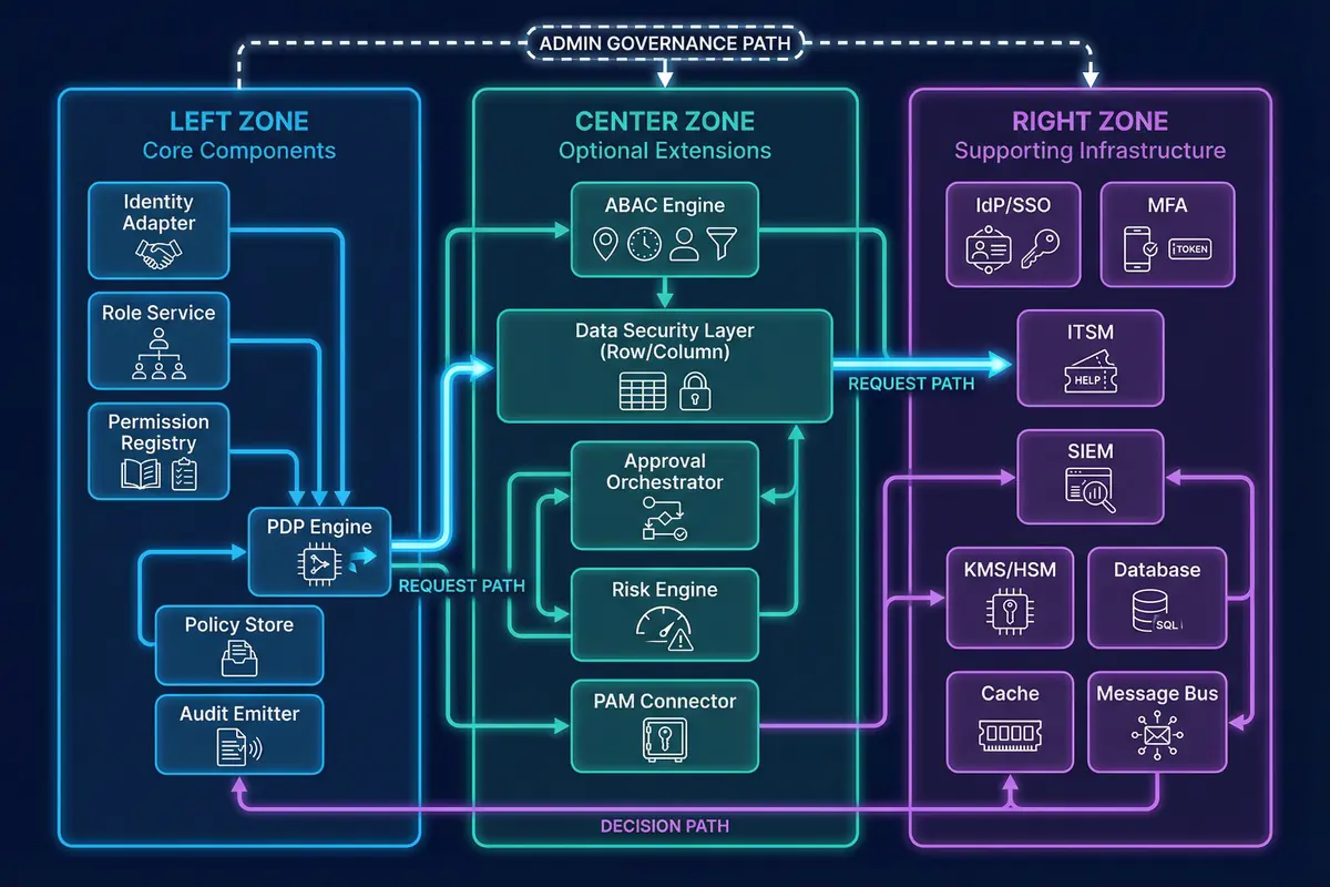 Component Architecture with Core/Optional/Supporting Zones